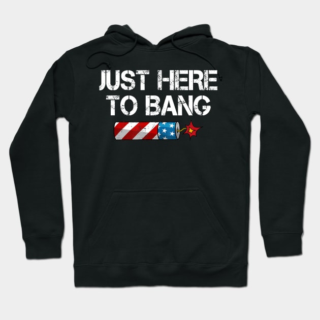 Funny Fourth of July 4th of July I'm Just Here To Bang Hoodie by busines_night